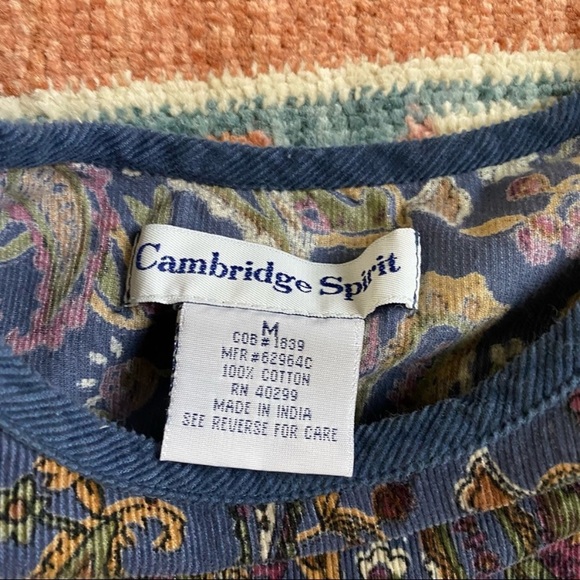 Vintage 80s 90s paisley corduroy sleeveless maxi dress - Picture 2 of 5